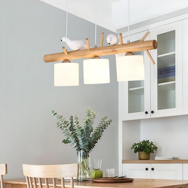 Natural Bird Wooden Chandelier for dining room